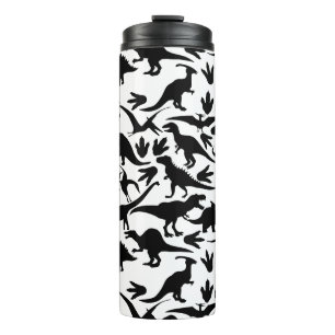 Dinosaurs pattern 01 b. Blue BG Thermal Tumbler