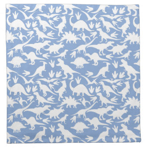 Dinosaurs pattern 01 w. LBlue BG Cloth Napkin