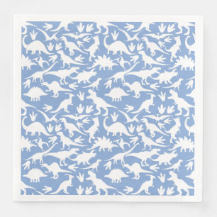 Dinosaurs pattern 01 w. LBlue BG Paper Dinner Napkins