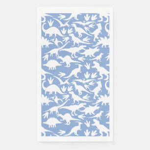 Dinosaurs pattern 01 w. LBlue BG Paper Guest Towels