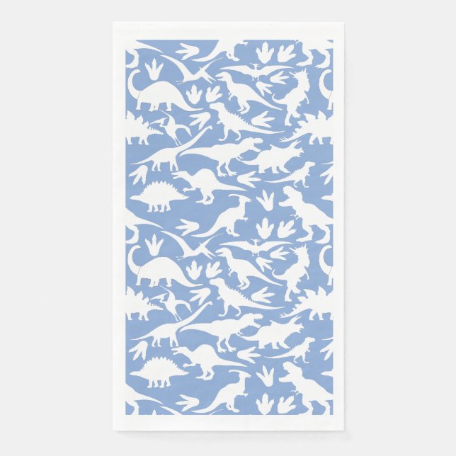 Dinosaurs pattern 01 w. LBlue BG Paper Guest Towels (Front)