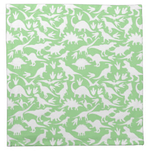 Dinosaurs pattern 01 w. LGreen BG Cloth Napkin