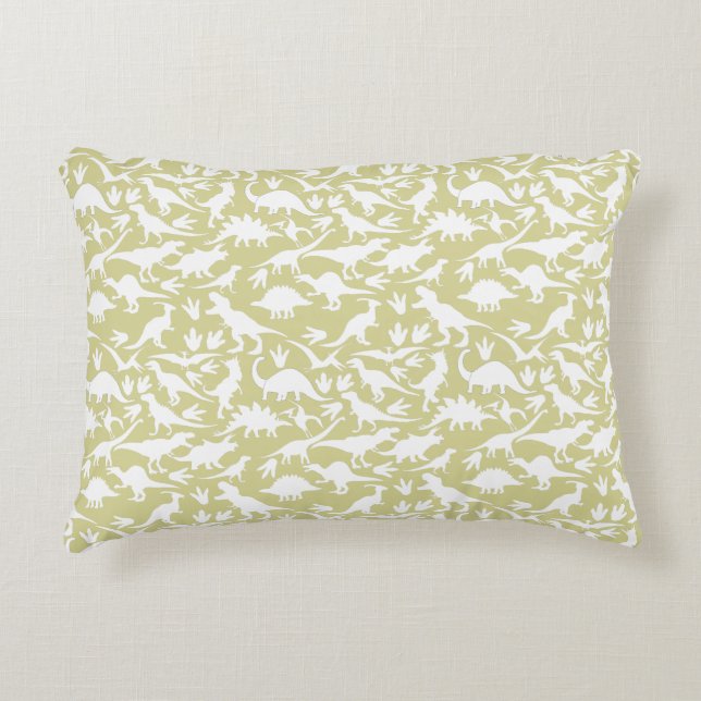 Dinosaurs pattern 01 w. Lyellow BG Accent Pillow (Front)