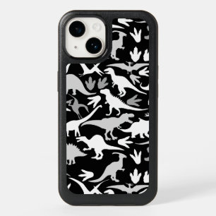 Dinosaurs pattern 01A Black BG OtterBox iPhone 14 Case