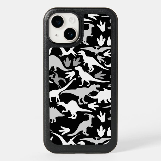 Dinosaurs pattern 01A Black BG Otterbox iPhone Case (Back)