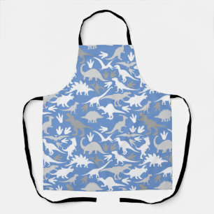 Dinosaurs pattern 01A L Blue BG Apron