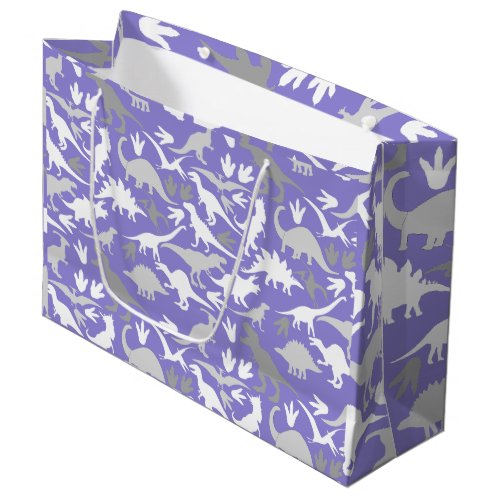 Dinosaurs pattern 01A LPurple BG Large Gift Bag