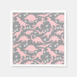Dinosaurs pattern 05.P. Grey BG Napkins