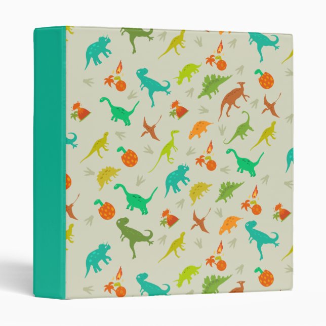 Dinosaurs Pattern 3 Ring Binder (Front/Spine)