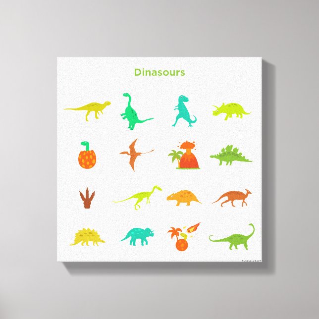 Dinosaurs Pattern Canvas Print (Front)