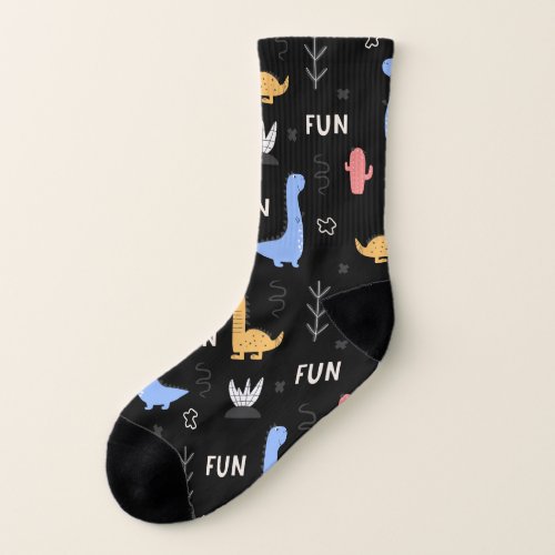 Dinosaurs pattern cute print all over print dino socks