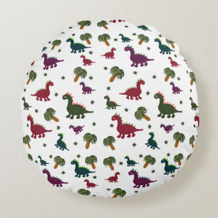 Dinosaurs pattern round pillow