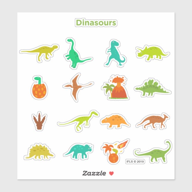 Dinosaurs Pattern Sticker (Sheet)