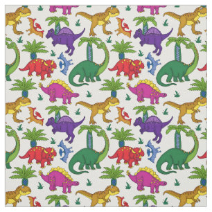 Dinosaurs Patterned Colorful Dinos Fabric