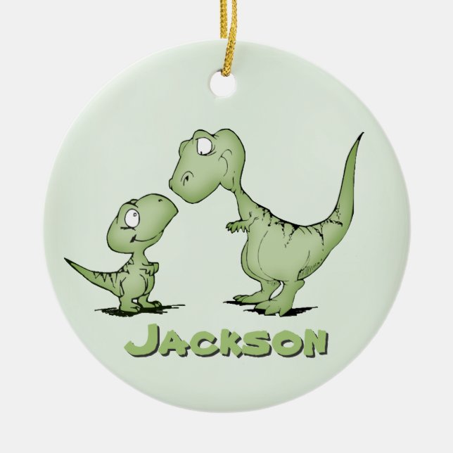 Dinosaurs Personalized Ceramic Ornament (Front)
