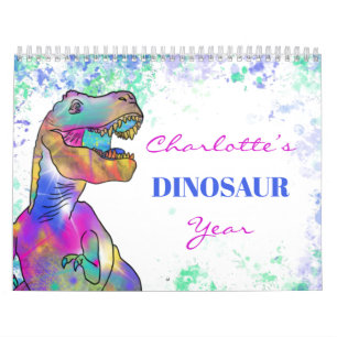 Dinosaurs personalized Colorful Calendar