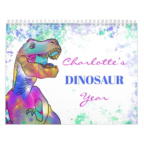 Dinosaurs personalized Colorful Calendar