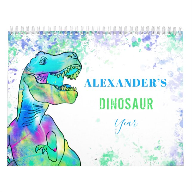 Dinosaurs personalized Colorful Kids Calendar (Cover)