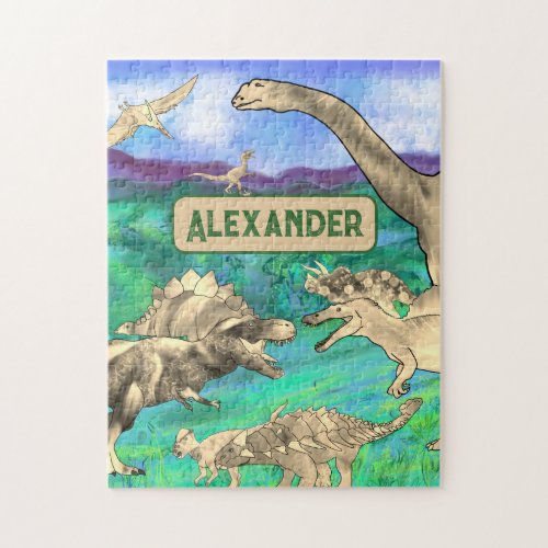 dinosaurs personalized  jigsaw puzzle