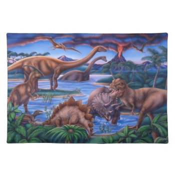 Dinosaurs Placemat by gailgastfield at Zazzle