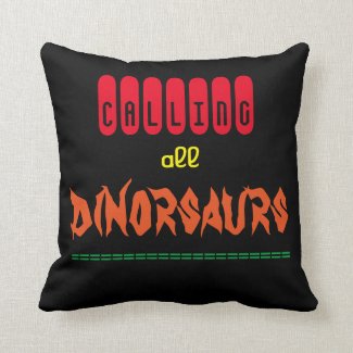 &#39;Dinosaurs&#39; Polyester Throw Pillow
