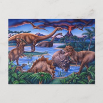 Dinosaurs Postcard by gailgastfield at Zazzle