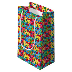 Dinosaurs - Primary Black Outline Color Background Small Gift Bag