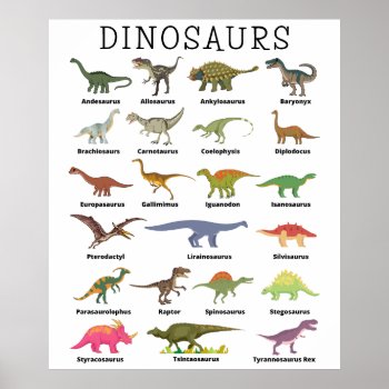 Dinosaurs Print  Value Poster Paper (matte) by lilanab2 at Zazzle
