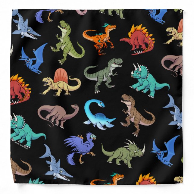 Dinosaurs Rainbow II School supplies Bandana (Front)