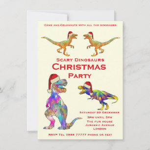 Dinosaurs Raptor T Rex Scary Kids Christmas Party