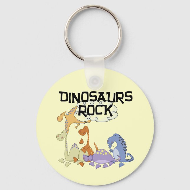 Dinosaurs Rock Tshirts and Gifts Keychain (Front)