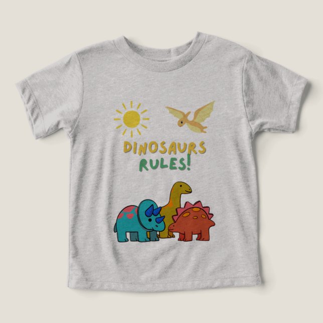 Dinosaurs Rules! Toddler T-shirt (Design Front)