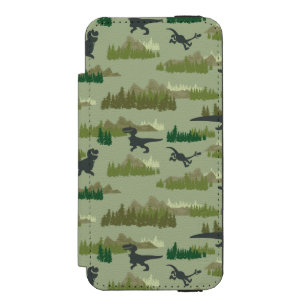 Dinosaurs Running Camo Pattern iPhone SE/5/5s Wallet Case