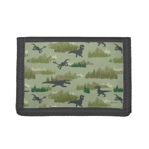 Dinosaurs Running Camo Pattern Tri-fold Wallet
