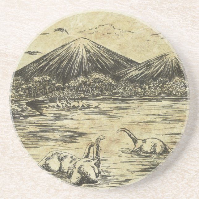 Dinosaurs Sandstone Coaster (Front)