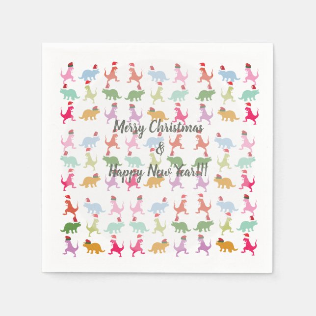 Dinosaurs Santa Mood Napkins (Front)