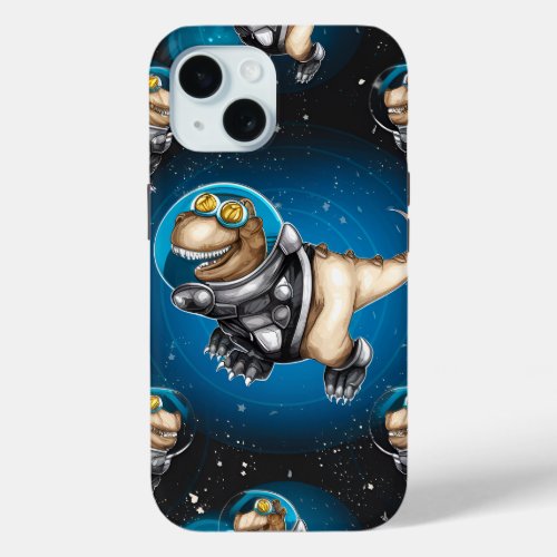 Dinosaurs Sci_fi Space Art iPhone 15 Case