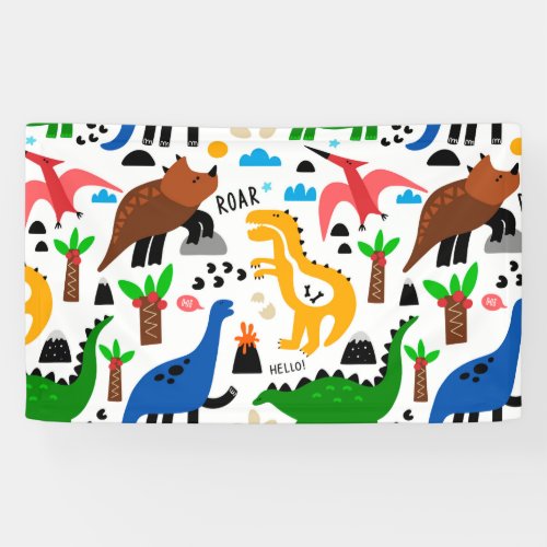 Dinosaurs seamless pattern  banner