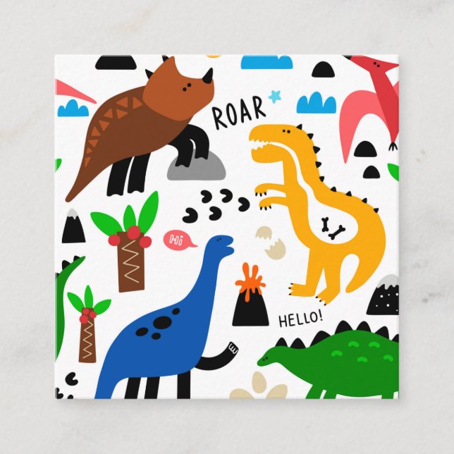 Dinosaurs seamless pattern enclosure card (Front)