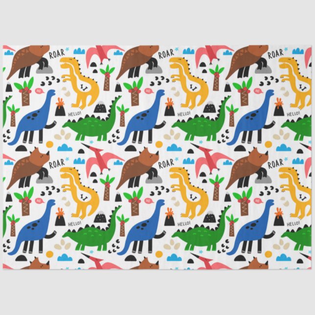 Dinosaurs seamless pattern  tissue paper (Front)