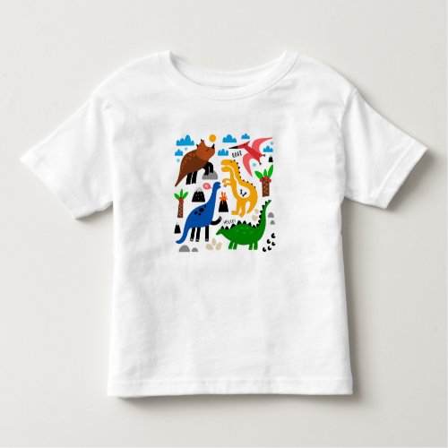 Dinosaurs seamless pattern toddler t_shirt