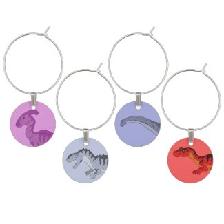 Dinosaurs Set 2 Wine Charm