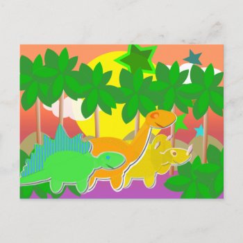 Dinosaurs Sunset Postcard by dinoshop at Zazzle