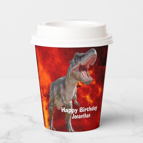Dinosaurs T Rex fire Jurassic World backdrop Paper Cups