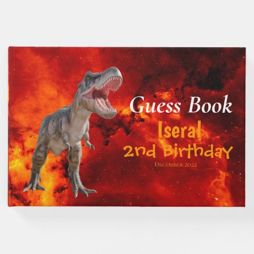 Dinosaurs T Rex Fire Jurassic World Guest Book