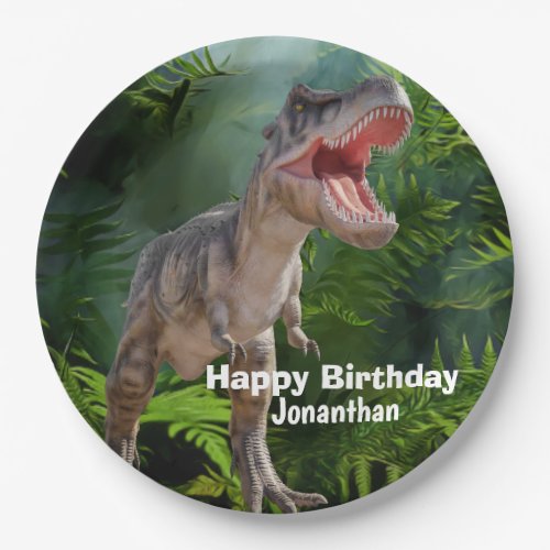 Dinosaurs T Rex jungle Jurassic World backdrop Paper Plates