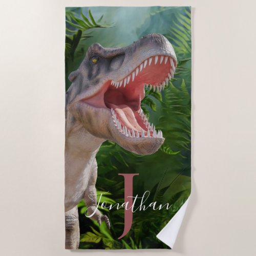 Dinosaurs T Rex Jungle Jurassic World Beach Towel
