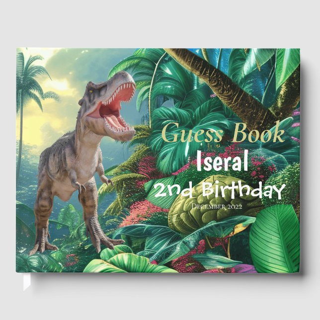 Dinosaurs T Rex Kids Jurassic World Guest Book (Front)
