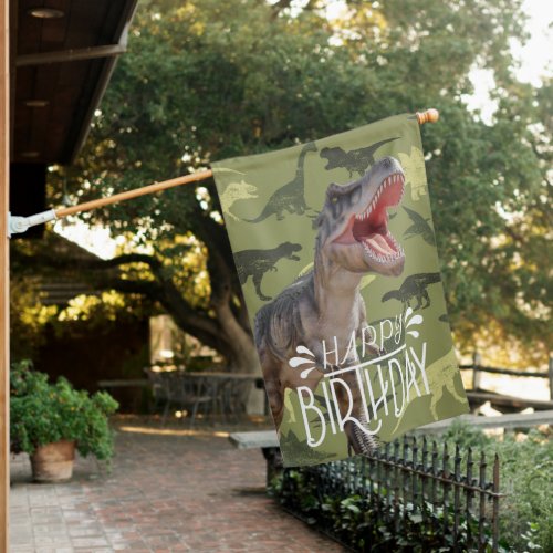 Dinosaurs T Rex pattern Jurassic World House Flag