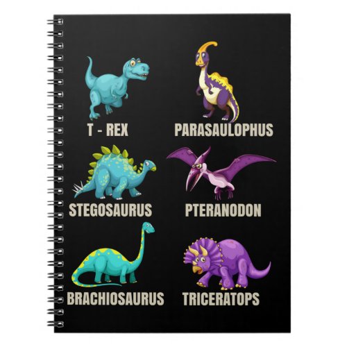 Dinosaurs Types Trex Triceratops Dino Fan Notebook
